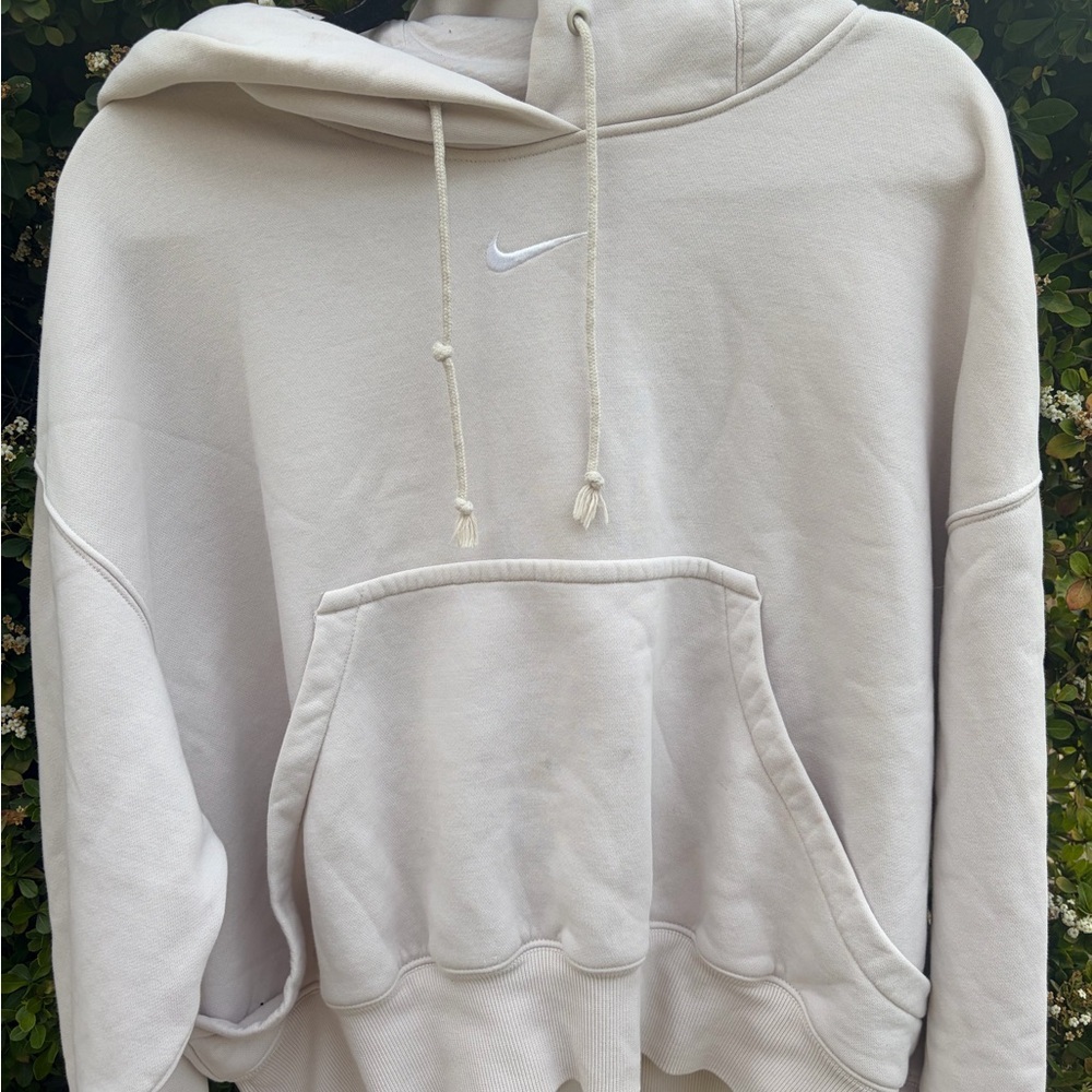 Nike Fleece Oversized Hoodie Size Xs Cream Color - Picture 4 of 9